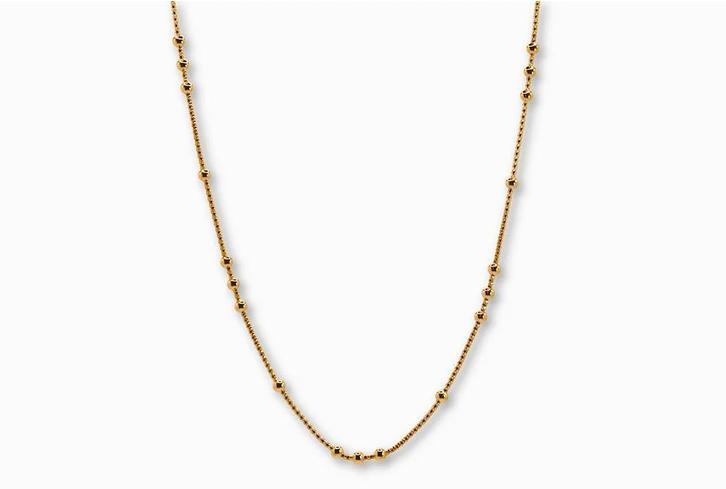 Gouden Balletjes ketting 14K, Sieraden, Tassen en Uiterlijk, Kettingen, Goud, Nieuw, Goud, Verzenden