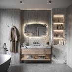 HIPP Design Phantom Deens Ovale LED spiegel 140 x 74 cm -, Huis en Inrichting, Woonaccessoires | Spiegels, Ophalen of Verzenden