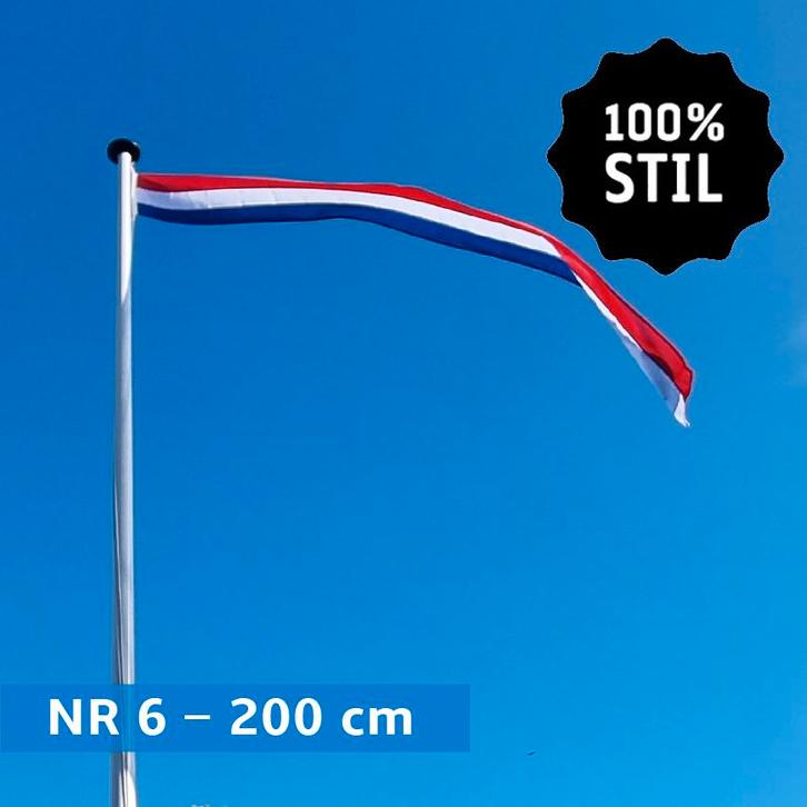 NR 6: Nederlandse wimpel 200 cm standaard blauw 100% stil, Diversen, Vlaggen en Wimpels, Nieuw