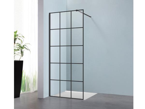 Veiling - Alterna walk-In 90x200cm Free Mix decor mat zwart, Doe-het-zelf en Verbouw, Sanitair