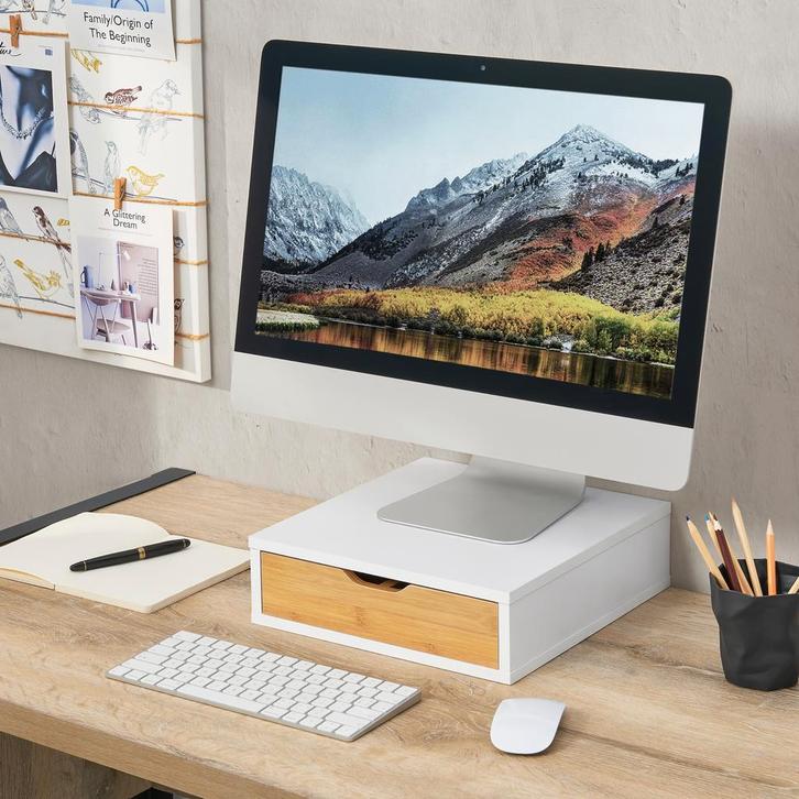 [en.casa] Bureau organizer Vieremä met 1 lade 9x30x31 cm bam, Zakelijke goederen, Kantoor en Winkelinrichting | Kantoorartikelen