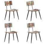 vidaXL Eetkamerstoelen 4 st massief gerecycled hout, Huis en Inrichting, Stoelen, Verzenden, Nieuw