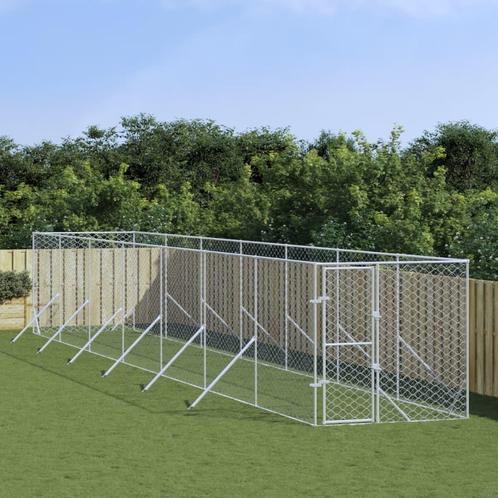 vidaXL Hondenkennel voor buiten 2x14x2 m gegalvaniseerd, Dieren en Toebehoren, Honden-accessoires, Nieuw, Verzenden