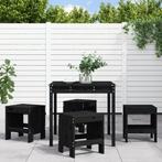 vidaXL 5-delige Tuinset massief grenenhout zwart, Tuin en Terras, Tuinsets en Loungesets, Verzenden, Nieuw, 5 zitplaatsen, Tuinset