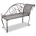 vidaXL Chaise longue 128 cm staal antiekbruin, Tuin en Terras, Tuinbanken, Verzenden, Nieuw