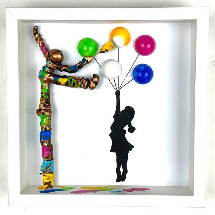 Bernard Saint-Maxent - Colorful balloons, Antiek en Kunst, Kunst | Schilderijen | Modern