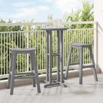vidaXL 3-delige Tuinbarset HDPE lichtgrijs, Tuin en Terras, Tuintafels, Verzenden, Nieuw, Kunststof