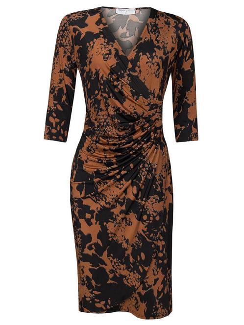 Jurk Olivia Bruin L (40), Kleding | Dames, Jurken, Verzenden