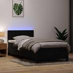 vidaXL Boxspring met matras en LED fluweel zwart 90x210 cm, Verzenden, Nieuw, Zwart, Stof