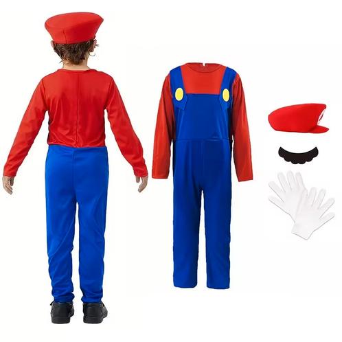 Mario Loodgieter Kostuum - Jongens - Rood - Maat 98, Kinderen en Baby's, Carnavalskleding en Verkleedspullen, Nieuw, Ophalen of Verzenden