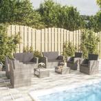 vidaXL 8-delige Loungeset met kussens poly rattan grijs, Tuin en Terras, Tuinsets en Loungesets, Nieuw, 8 zitplaatsen, Loungeset