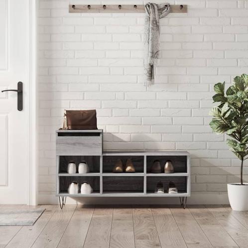 vidaXL Schoenenkast 102x36x60 cm bewerkt hout sonoma grijs, Huis en Inrichting, Kasten | Schoenenrekken, Nieuw, Verzenden