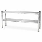 HCB Pro-line Dubbele etagère brug - 140 x 30 x 65 cm - RVS, Verzenden, Nieuw in verpakking, RVS Meubilair