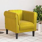Fauteuil Fluweel Geel | Retourdeal | 64%, Nieuw, 75 tot 100 cm, Ophalen of Verzenden, 75 tot 100 cm