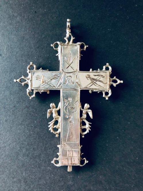 Kruis - Zilver - 1750-1800 - Reliek borstkruis, Antiek en Kunst, Kunst | Niet-Westerse kunst