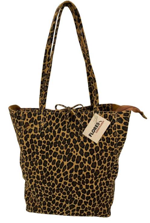 Luipaard Cognac Vera Pelle wild leren shopper, Sieraden, Tassen en Uiterlijk, Tassen | Schoudertassen, Nieuw, Verzenden