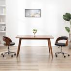 vidaXL Eetkamerstoel draaibaar gebogen hout en kunstleer, Huis en Inrichting, Stoelen, Verzenden, Nieuw, Zwart