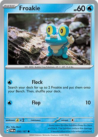Froakie 056/167 reverse holo Twilight Masquerade, Hobby en Vrije tijd, Verzamelkaartspellen | Pokémon, Losse kaart, Nieuw, Foil