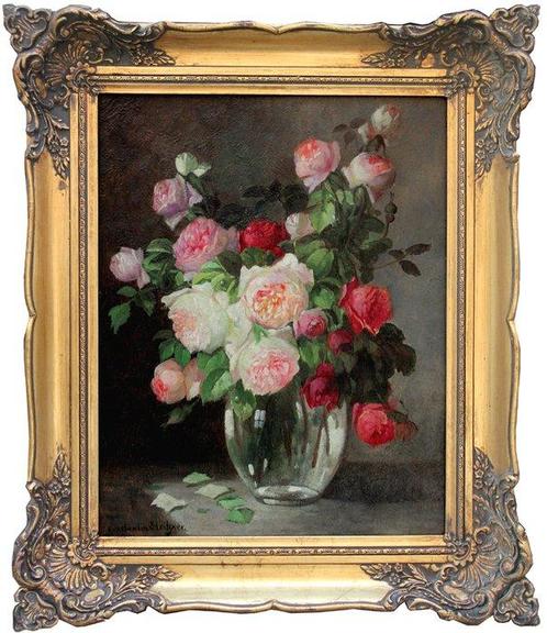 Konstantin Stoitzner (1863-1934) - Still life with roses, Antiek en Kunst, Kunst | Schilderijen | Klassiek
