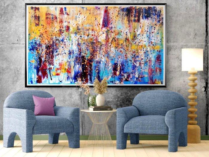 Luc Mora - Gold in blue - XXL, Antiek en Kunst, Kunst | Designobjecten