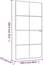 vidaXL Binnendeur 102x201,5 cm gehard glas met zwart, Doe-het-zelf en Verbouw, Gereedschap | Handgereedschap, Ophalen of Verzenden
