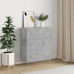 vidaXL Dressoir 69,5x34x90 cm bewerkt hout betongrijs, Huis en Inrichting, Kasten | Dressoirs, Verzenden, Nieuw, 50 tot 100 cm