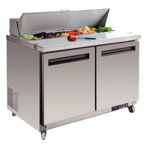 Polar Saladette met werkblad  en wielen | 2 deurs |  405L, Zakelijke goederen, Horeca | Keukenapparatuur, Verzenden