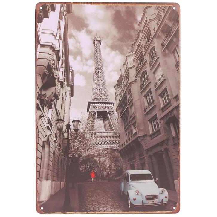 Metalen plaatje - eifeltoren NIEUW, Huis en Inrichting, Woonaccessoires | Tekstborden en Spreuken, Nieuw, Ophalen of Verzenden