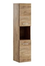 Badkamerkast Montreal 30 x 30 x 131 cm Bruin Eiken Kolomkast, Verzenden, Nieuw, (Half)hoge kast