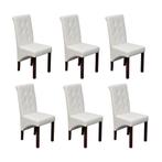 vidaXL Eetkamerstoelen 6 st kunstleer wit, Huis en Inrichting, Verzenden, Nieuw, Wit