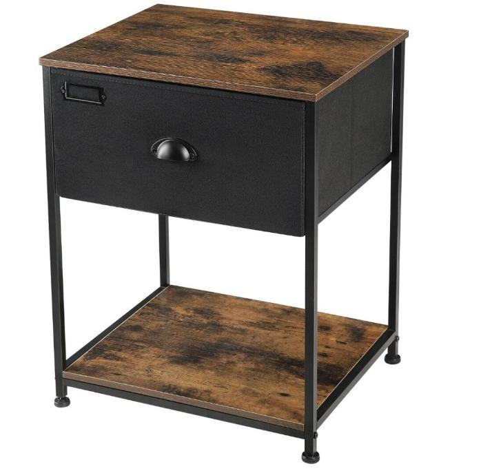 Hoppa! LVT020B01 Nachtkastje Bruin zwart van 29 voor €19 NEW, Huis en Inrichting, Slaapkamer | Nachtkastjes, Nieuw, 45 tot 65 cm