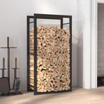 vidaXL Haardhoutrek 50x28x94 cm staal matzwart, Huis en Inrichting, Haarden, Verzenden, Nieuw