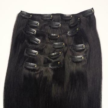 Zwart-bruine / Off Black clip in hair extensions, echt haar beschikbaar voor biedingen