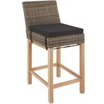 Wicker bartafel Kutina met 2 stoelen Latina - natuur
