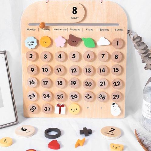 Woods™ - Ontdek de wereld van tijd - Magnetische kalender, Kinderen en Baby's, Speelgoed | Educatief en Creatief, Nieuw, Verzenden