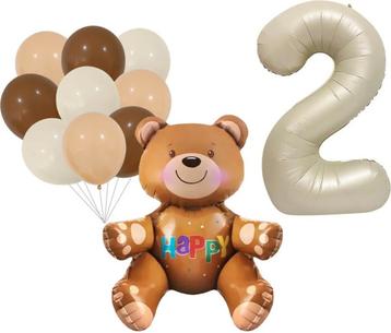 Ballon pakket Happy Second Birthday Bear 12-delig