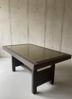 Tafel - Hout, Messing - Brutalist - Piet Jonker - Geen, Antiek en Kunst, Kunst | Designobjecten