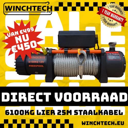 Elektrische Lier 12V en 24V | 6100kg | TIJDELIJKE KORTING !!, Auto diversen, Overige Auto diversen, Ophalen of Verzenden