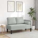 vidaXL Chaise longue met kussens fluweel lichtgrijs, Verzenden, Nieuw