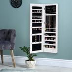 Sieradenkast met spiegel - Passpiegel - Spiegelkast - Wit -, Verzenden, Zo goed als nieuw