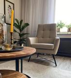 Leren fauteuil volledig gestoffeerd - met hoge rug - bruin, Ophalen of Verzenden, Nieuw, Leer