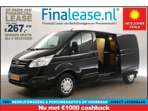 Ford Transit Custom 2.0 TDCI L2H1 2xSchuifdeur Airco €267pm, Auto's, Bestelauto's, Lease, Handgeschakeld, Diesel, Ford, Zwart
