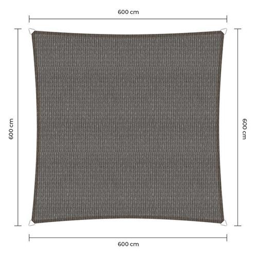Vierkante schaduwdoek - Grijs - Waterdoorlatend - 6,0 x 6,0, Tuin en Terras, Schaduwdoeken, Ophalen of Verzenden