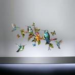 Kleurrijke Vogels op Tak Muursticker (90x50cm), Huis en Inrichting, Woonaccessoires | Overige, Nieuw, Verzenden