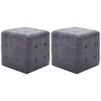 vidaXL Nachtkastjes 2 st 30x30x30 cm kunstsuède grijs, Huis en Inrichting, Overige materialen, Minder dan 45 cm, Verzenden, Nieuw