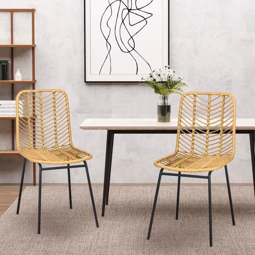 Set van 2 Boheemse Eetkamerstoelen - Synthetisch Rotan, Huis en Inrichting, Stoelen, Twee, Nieuw, Riet of Rotan, Verzenden
