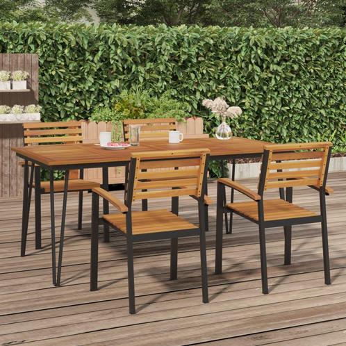 vidaXL Tuintafel met haarspeldpoten 180x90x75 cm massief, Tuin en Terras, Tuintafels, Nieuw, Hout, Verzenden