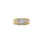 Bicolour gouden ring met diamant 18 krt, Sieraden, Tassen en Uiterlijk, Ringen, Goud, Wit, Zo goed als nieuw, Dame of Heer