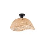 Art Deco plafondlamp zwart met naturel bamboe 40cm - Alka, Verzenden, Nieuw, Metaal, Art Deco