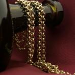 Gouden jasseron schakel ketting | 60 cm, Sieraden, Tassen en Uiterlijk, Kettingen, Ophalen of Verzenden, Gebruikt, Overige kleuren